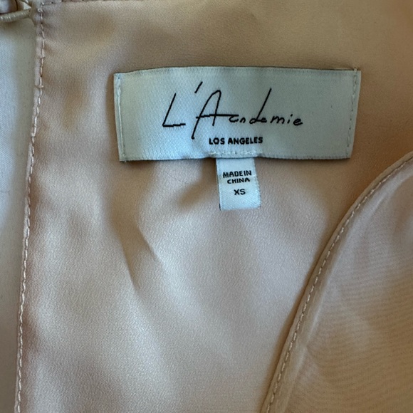 L’Academie Penélope Champagne Cream V-Neck Long sleeve Dress - Picture 7 of 9